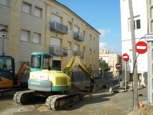 Obres al carrer del Doctor Botet, aquest matí.