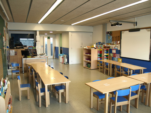 Una de les aules d'educació infantil del col·legi La Salle Palamós.