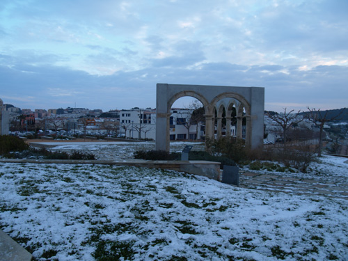 Neu al parc del Convent dels Agustins, divendres passat.