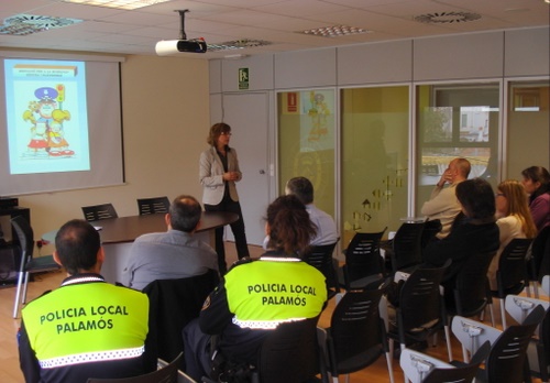 Presentació del programa d'educació viària a la comunitat educativa, ahir.