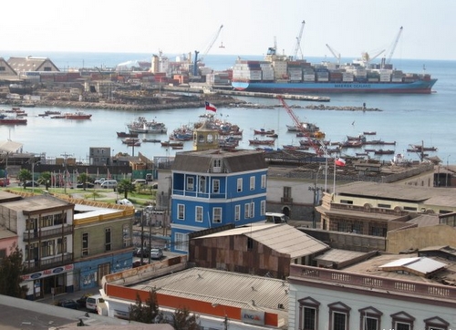 Una panoràmica del port xilè d'Iquique.