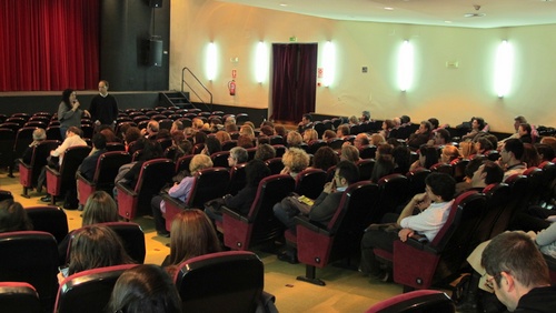 Aspecte del teatre La Gorga, ahir durant les Jornades d'Educació i Família.