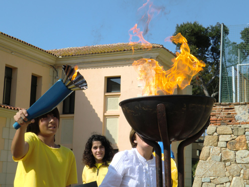 Inauguració de les olimpíades del Ruiz Giménez, ahir a la tarda.