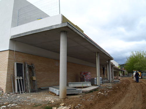 Obres de la nova escola Vila-romà, avui.