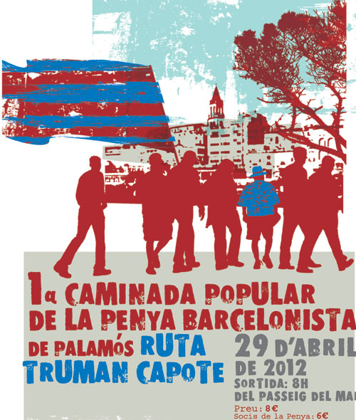 Cartell anunciador de la Caminada Popular de la Penya Barcelonista de Palamós.