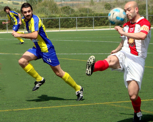 Javi Revert, dissabte al camp del Mollet. (Foto: Sergi Cortés).