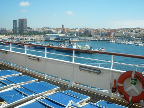 Palamós des de la coberta de l'MSC Melody.