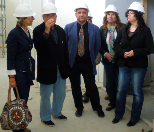 Visita d'obres a l'escola Vila-romà, la setmana passada.