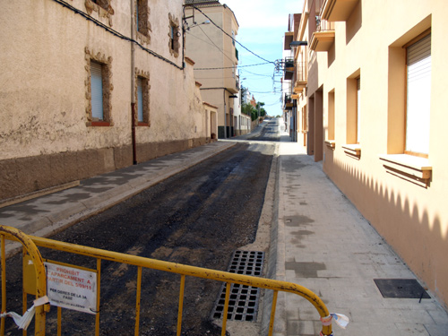 tram del carrer de Còrsega en obres