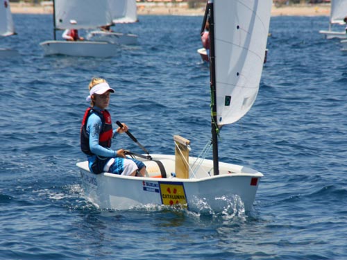 Nil Subirats, sotscampió de Catalunya, a bord de la seva embarcació.