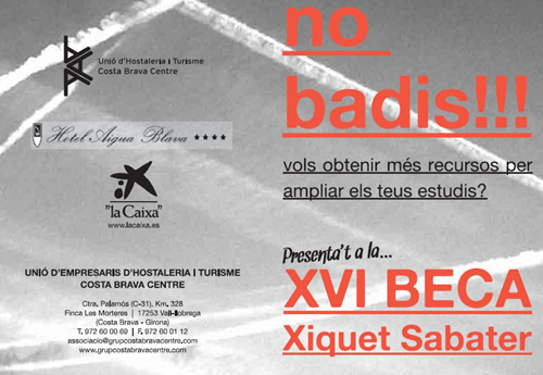 Convocatòria de la beca Xiquet Sabater.