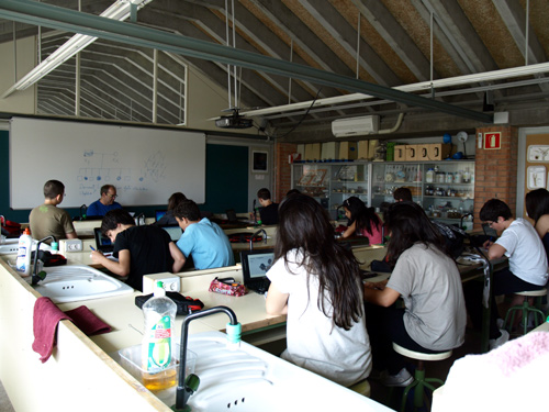 Una activitat lectiva a l'IES Palamós.