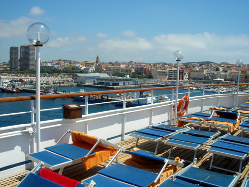 Palamós des de la coberta de l'MSC Melody.
