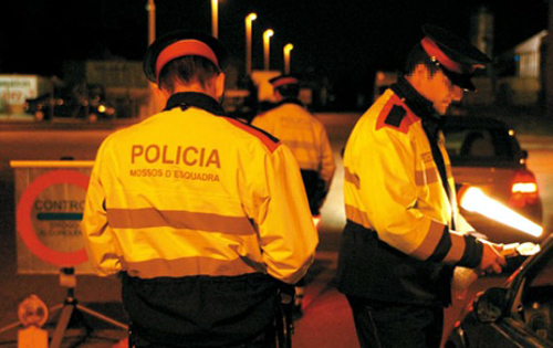 Control d'alcoholèmia dels Mossos d'Esquadra, en una imatge d'arxiu.