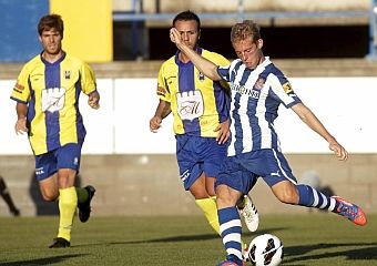 Palamós-Espanyol, ahir al Nou Estadi. (Foto: fuerzaperica.com).