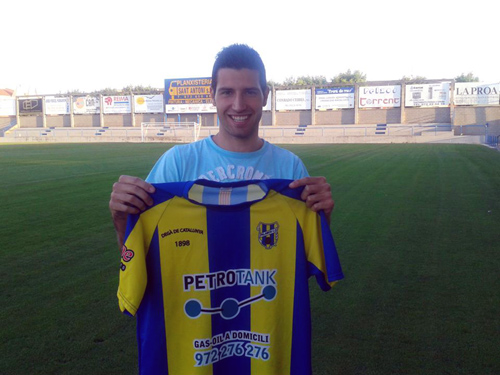 Sergi Ordóñez, el dia de la seva presentació com a nou jugador del Palamós CF.