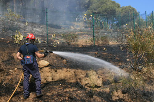Extinció de l'incendi del puig del Molí de Vent, aquesta tarda.