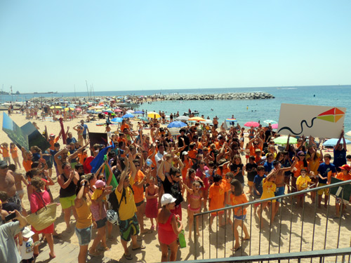 Lipdub a la platja de Sant Antoni, dissabte passat.