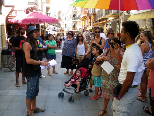 Un moment de la concentració d'aquest matí.