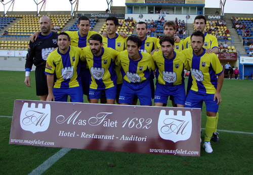 L'equip del Palamós CF que es va enfrontar al Girona en el darrer partit amistós.