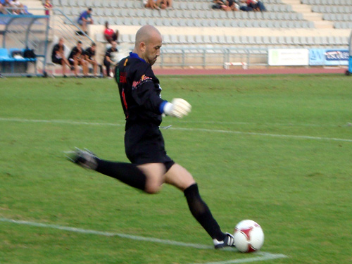 El porter del Palamós CF, Joan Bayona. (Foto: Sergi Cortés).
