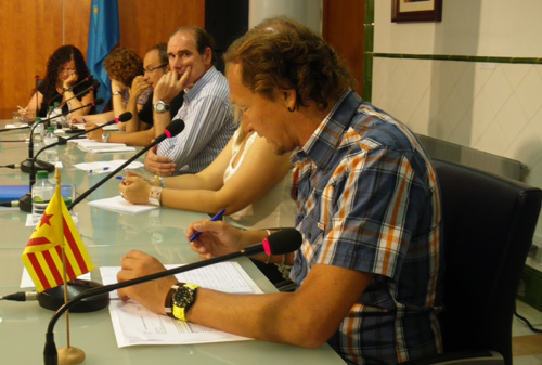 Dani Reixach, en un Ple municipal de Palamós.