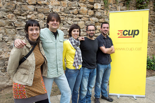 Els primers membres de la candidatura de les CUP a Girona.