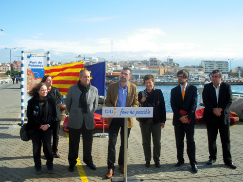 Acte electoral de CiU, aquest matí al port de Palamós.