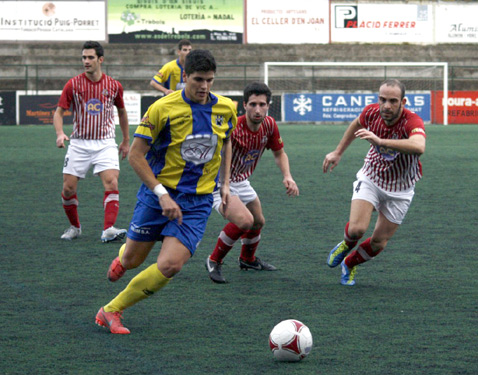 David Batanero va fer la centrada final que va suposar el segon gol del Palamós.