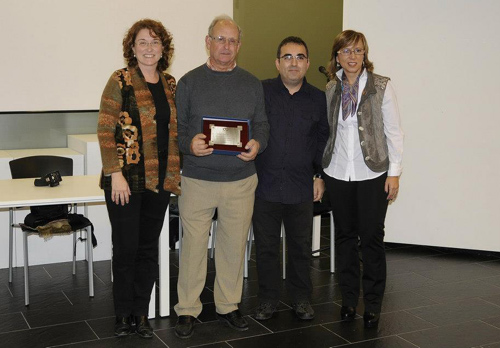 Gràcia Artigas, Àngel Romero, Josep Lois i Teresa Ferrés durant l'acte.