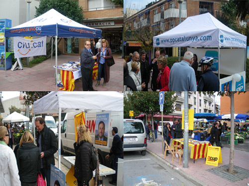 Les parades dels partits avui al mercat.