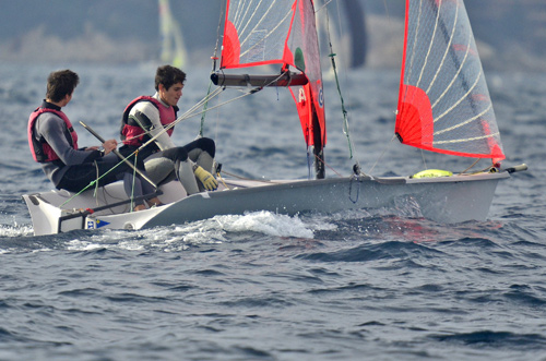 Martí Llena i Oriol Mahiques, guanyadors en 29er. (Foto: A. Farré)