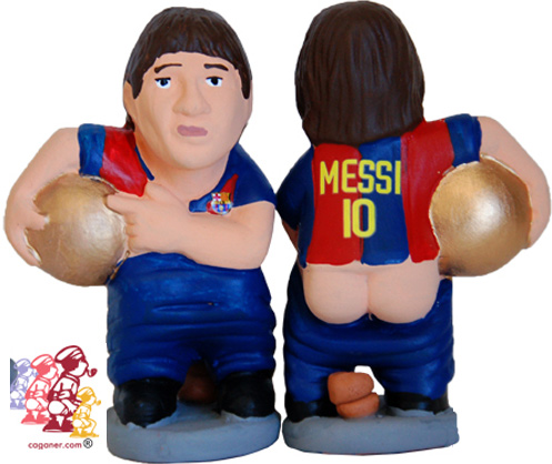 El caganer de Messi amb la Pilota d'Or. (www.caganer.com)