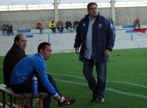 Vílchez, a la dreta, en l'últim partit de lliga jugat al Nou Estadi.