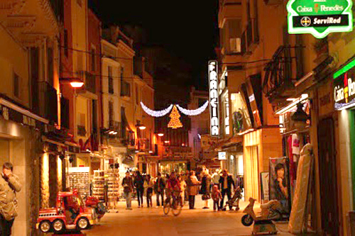 El carrer Major durant les festes de Nadal