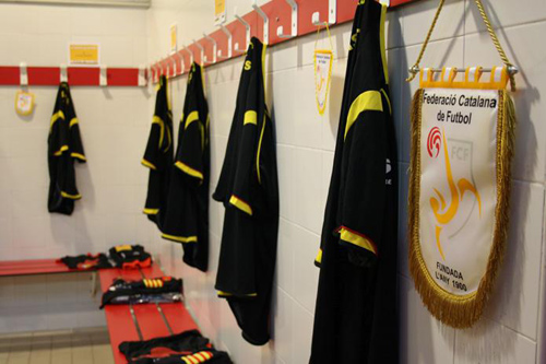 El vestidor de la selecció catalana de futbol femení.