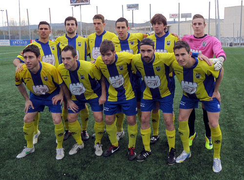 L'equip inicial del Palamós CF que ahir va jugar a Cornellà.