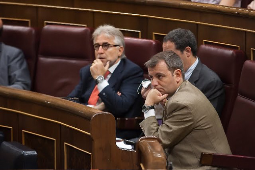Jordi Xuclà, en primer terme, al Congrés dels Diputats.