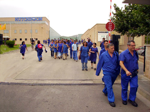 Treballadors de Hutchinson Palamós, en una imatge d'arxiu.