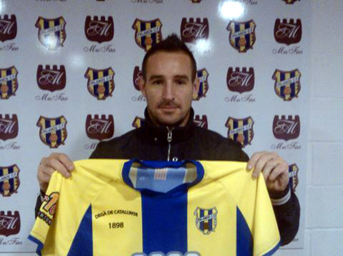 Iván Díaz, el dia de la seva presentació com a jugador del Palamós.