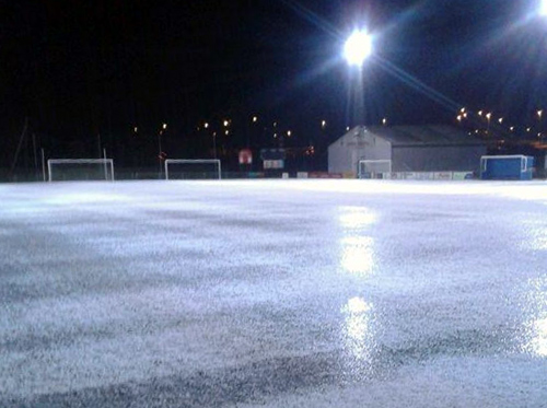 La zona esportiva de Palamós, ahir al vespre. (Foto: Meteocat).