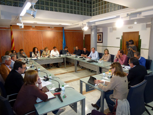 El Ple de l'Ajuntament de Palamós, reunit ahir a la nit.