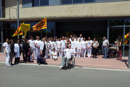 Concentració a Palamós a favor de la sanitat pública.