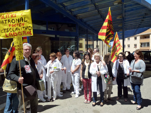 Manifestació contra les retallades a l'hospital de Palamós, en una imatge d'arxiu.
