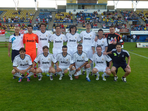 Els veterans del Madrid ahir a Palamós.