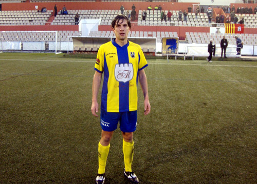 David Cano, jugador de la UE Llagostera que ha jugat cedit al Palamós CF.