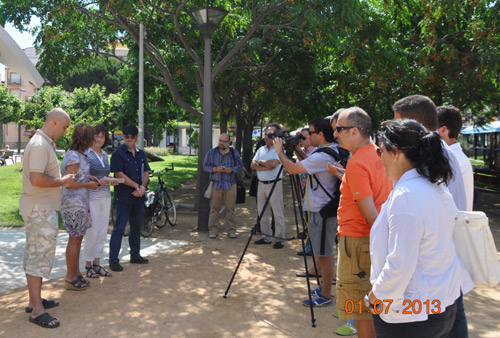 Presentació de 'palamosgui@', avui al passeig del Mar.