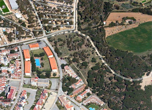Vista aèria de l'espai urbanitzable del PAU 'Pineda d'en Gori'.