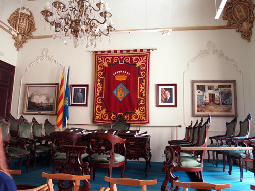 La sala de plens de l'Ajuntament de Palamós