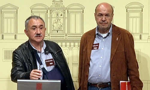 Els responsables dels principals sindicats a Catalunya.